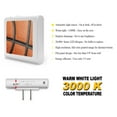 thumbnail image 2 of Plug in Dimmable LED Night Light with Dusk to Dawn Auto Sensor, Adjustable Brightness, Warm Light, Auto On/Off Nightlight for Bathroom, Hallway, Nursery, Bedrooms - Basketball Closeup, 2 of 7