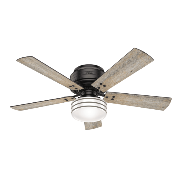 Hunter Cedar Key 52 Indoor Outdoor Flush Mount Ceiling Fan In Matte Black Com Indoor Outdoor Flush Mount Ceiling Fan, Low Profile Flush Mount Outdoor Ceiling Fans