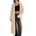 thumbnail image 3 of Lapel Womens Open Front Oversized Chunky Fuzzy Sweater Coats Long Cardigan, 3 of 6