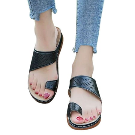 

YanHoo Orthopedic Sandals for Women Arch Support Dressy Flip Flops Sandals Summer Wedge Thong Slip On Platform Vintage Comfortable Walk Sandals Shoes