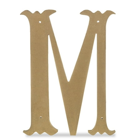 - Wood Decorative Letter - M - Antique Gold 14in