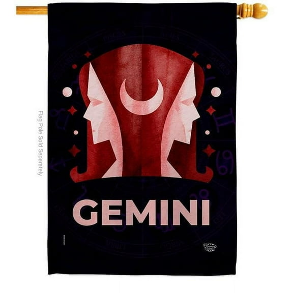 28 x 40 in. Gemini House Flag Interests Zodiac Double-Sided Decorative Vertical Flags Decoration Banner Garden Yard Gift