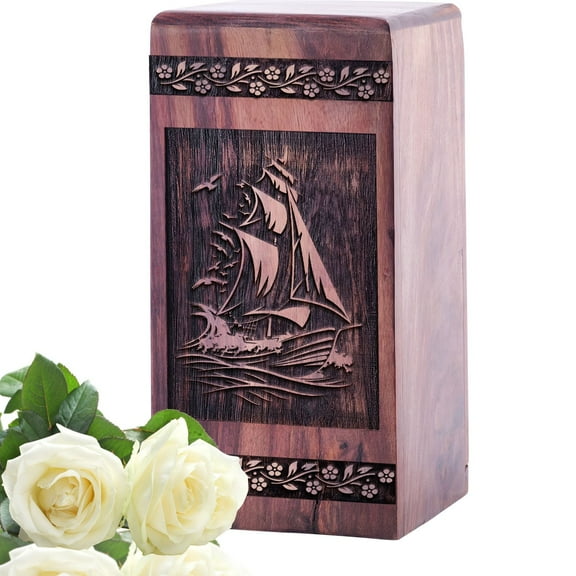 KARYLIZ Sunset Wooden Urns For Human Ashes Adult - Wooden Box For Ashes Human Adult - Cremation Keepsakes For Ashes - Urns For Human Ashes For Mother - Tiny Funeral Urns For Adult Ashes Women