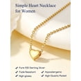 thumbnail image 6 of Suplight 925 Stelring Silver Heart Necklace for Women 14K Gold Plated Hypoallergenic Dainty Simple Pendant Jewelry Gift for Daughter Granddaughter Friends Birthday Christmas, 6 of 7