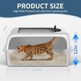 thumbnail image 3 of Stainless Steel Cat Litter Box with Lid High Wall Sides Enclosure, Non-Sticky, Anti-Leakage, Easy Cleaning, with Cat Mat & Metal Scoop, 19.6" L x 14" W x 12" H, 3 of 7