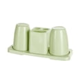 thumbnail image 1 of YOPTOP Double Toothbrush Cups Toothpaste Holder Set with Stand Bathroom Organizer Rack,Green, 1 of 8
