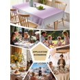 thumbnail image 5 of Light Purple White Table Cloth, Gradient Solid Stripes Geometric Waterproof Tablecloth for Square Tables, Reusable Washable Fabric Table Cover for Restaurant Kitchen Dining Tables 54"x54", 5 of 6