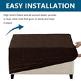 thumbnail image 5 of TOPCHANCES Stretch Ottoman Cover, Rectangle Jacquard Footstool Slipcover, Anti-Slip Furniture Protector (Chocolate, L Size), 5 of 7