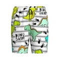thumbnail image 4 of Naloa Funny Dinosaurs on Stripes Men's Short Pajama Pants, Lounge Comfort Shorts with Elasticized Waistband and Side Pockets - Large, 4 of 9