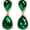 Green - Gold, variant on Chandelier Earrings for Women - Clear Silver Teardrop Bridal Earrings
