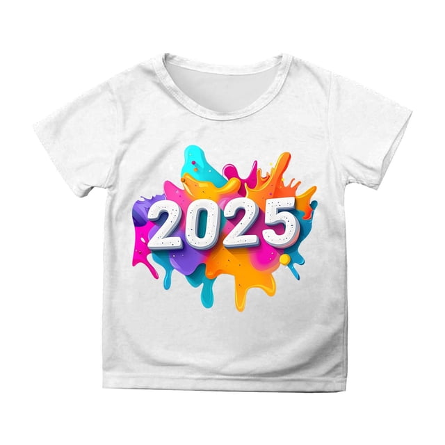 TZEWGL T-Shirts For Kid Printed Short Sleeved Round Neck Comfortable Clothes For Baby size 8-9T