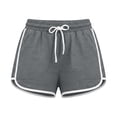 thumbnail image 6 of Olyvenn Women's Summer Casual Athletic Track Shorts Drawstring Elastic Waist Contrast Piping Gray S, 6 of 6