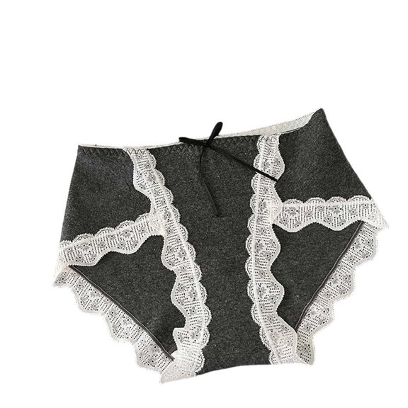 Jamicy Womens Lace Panties Valentine's Day Comfortable High Waist Underwear Cute Cotton Briefs No Show Panties