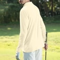thumbnail image 5 of WTOBBY Men's Classic Golf Shirt with Ice Silk Fabric, Breathable Long Sleeve, Performance Collar, Lightweight Design, and Quick Dry for Summer Casual Wear UPF Protection ,Beige L, 5 of 5