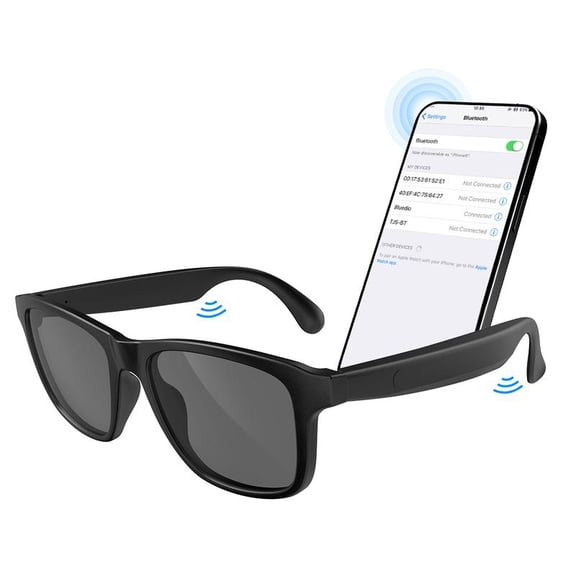 Smart Glasses, Bluetooth Sunglasses Audio Eyewear, Built-in Mic & Speakers, Athletic/Outdoor UV Protection Unisex