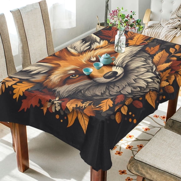 BZSMCE Square Tablecloth Design Fox Head Pattern Pattern Tableclothes