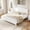White, variant on Harper & Bright Designs Wood Platform Bed Cslasic Full Size with Headboard, Full Elegant Retro Platform Bed with Slat Support for Bedroom, Black