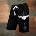 thumbnail image 2 of Casual Shorts for Men 2026 Summer Elastic Waist Relaxed Fit Straight Leg Viking Style Printed Shorts, 2 of 4