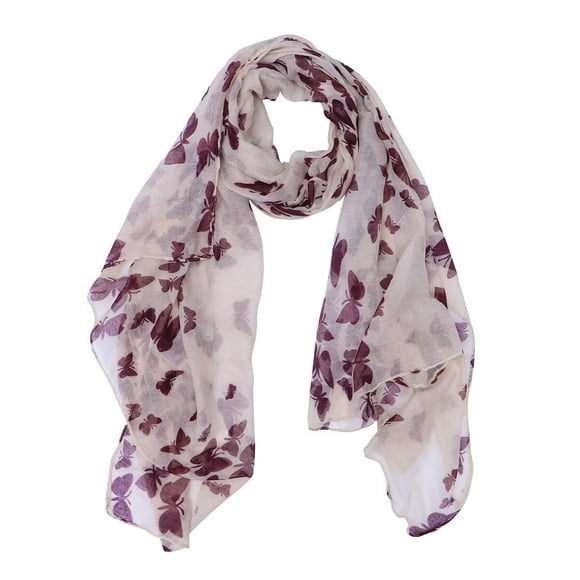 EeaseMX Bufanda larga de gasa estampada para mujer y niña, 180 x 100 cm, combinable a la moda, chal (beige)