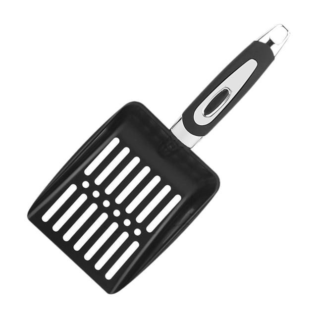 Palas para arena para gatos, recogedor ligero para mascotas, herramientas de limpieza para gatos, elevador de residuos, caja de arena, recogedor para Negro