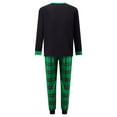 thumbnail image 3 of Christmas Family Pajamas Matching Set, Long Sleeve Letters Print T-shirt with Plaid Pants Sleepwear Loungewear, 3 of 10