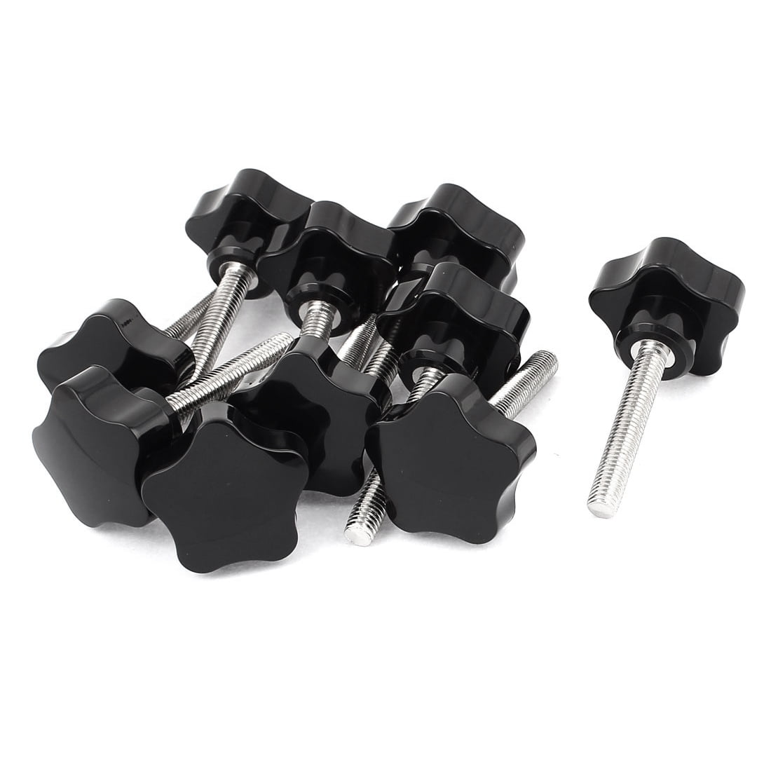 Uxcell 10 Pcs M8 x 50mm Plastic Star Head Metal Clamping Knob Black