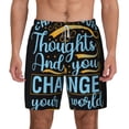 thumbnail image 3 of Uemuo Not All Those Who Wander Are Lost 2 Pattern Mens Swim Trunks Quick Dry Board Shorts with Mesh Lining, Stretch Beach Shorts Quick Dry No-Chafing Board Shorts-Small, 3 of 9
