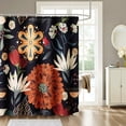 thumbnail image 5 of BSHAPPLUS® Dark Boho Folk Art Floral Shower Curtain, 72"x72" Vintage Bohemian Ethnic Flower Design, Waterproof Fabric with 12 Hooks, Moody Boho Chic Bathroom Decor, 5 of 11