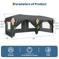 thumbnail image 3 of Gaderth 10x20FT Pop Up Canopy Tent,Easy Up Canopy Tent With 6 Removable Sidewalls,Instant Sun Shade Shelter With 3 Adjustable Heights,Stakes,Ropes,Commercial Outdoor Canopy For Event Wedding, 3 of 9