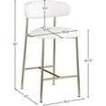 thumbnail image 3 of Meridian Furniture Lupita Off White Vegan Leather Counter Stool (Set of 2), 3 of 8