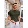 thumbnail image 4 of COOFANDY Men's Knit Polo Shirt Short Sleeve Knit Sweater Shirt Casual Ribbed Collared Tees, 4 of 6