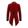 thumbnail image 2 of Yartina Kids Boys Velvet Long Sleeve Tailcoat Regal King/Prince Show Stage Performance Tuxedo Jacket Burgundy 6, 2 of 7