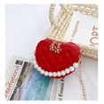 thumbnail image 1 of LinYooLi Mini Coin Wallet Pouch Pearl Handle Girls Shoulder Bag Princess Hand Bags Kids Purses Cute Childrens Heart-shaped Crossbody Bag, 1 of 6