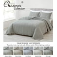 thumbnail image 6 of Chezmoi Collection Weaver Gray Bedspread Coverlet Set Crinkle Textured Zig Zag Bedding Cover Quilt Set 3-Piece Queen, 6 of 6