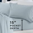 thumbnail image 7 of Great Bay Home Cotton Sateen Crisp and Cool Crisp Sheet Set  (King, Sky Blue), 7 of 7