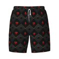 thumbnail image 4 of Lsque Mens Swim Trunks Red Poker Pattern - Bathing Suit Compression Liner - Beach Swim Shorts Swimwear - (S-3XL) - Stretch Quick Dry -Medium, 4 of 9