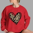 thumbnail image 3 of Heart Sweatshirt Womens Valentines Day Outfits Long Sleeve Pullover Shirt Crewneck Trendy Cute Tops, S Red, 3 of 5