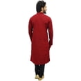thumbnail image 5 of Atasi Men's Maroon Kurta Pyjama Set Long Cotton Tunic Shirt Ethnic Wear-XX-Large, 5 of 7
