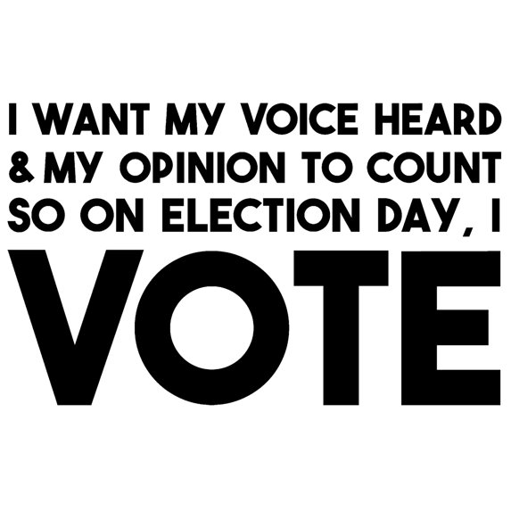 I Want My Voice Heard My Opinion To Count, I Vote Election Wall Decals for Walls Peel and Stick wall art murals Black Large 36 Inch