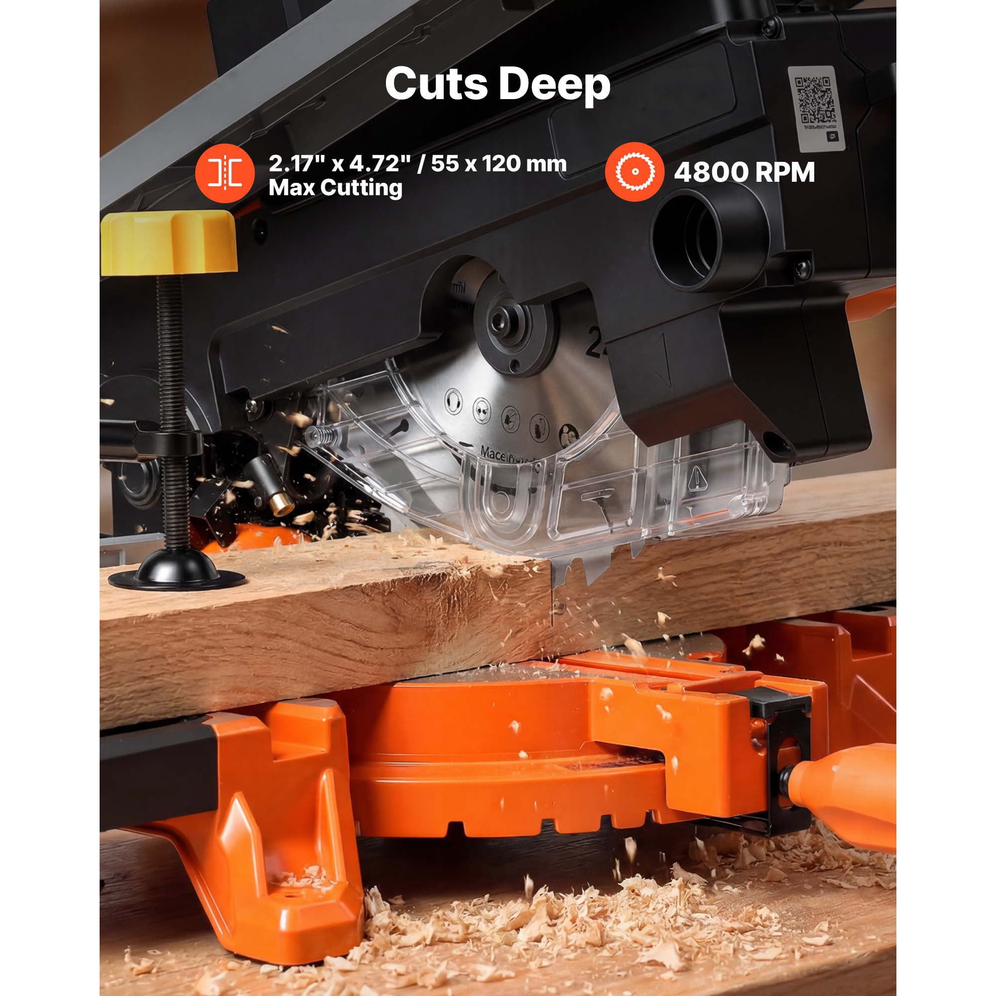 KFFKFF Compound Miter Saw, 8-1/4 inch Blade, Dual-Function Miter/Table Saw, Featuring Laser Alignment, Adjustable Cutting Angles, 4800 RPM Speed, Equipped with Splash Guard, Suitable for Wood, Metal