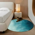 thumbnail image 3 of Round Area Rug 3.3 Ft, Blue Teal Ombre Washable Non-Slip Circle Carpet for Living Room/Bedroom, Coastal Beach Modern Abstract Art Low-Profile Small Kitchen Mats Collection Rugs for Indoor, 3 of 7