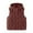 Red, variant on Hooded Quilted Vest for Women Casual Sleeveless Short Jackets Full Zip Stand Neck Puffer Gilet Solid Coats Brown M