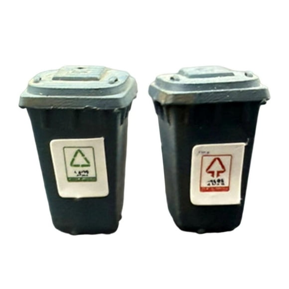 Adorno de modelo de bote de basura en miniatura a escala 1/64, diseño decorativo diminuto, accesorio de exhibición para Apartado