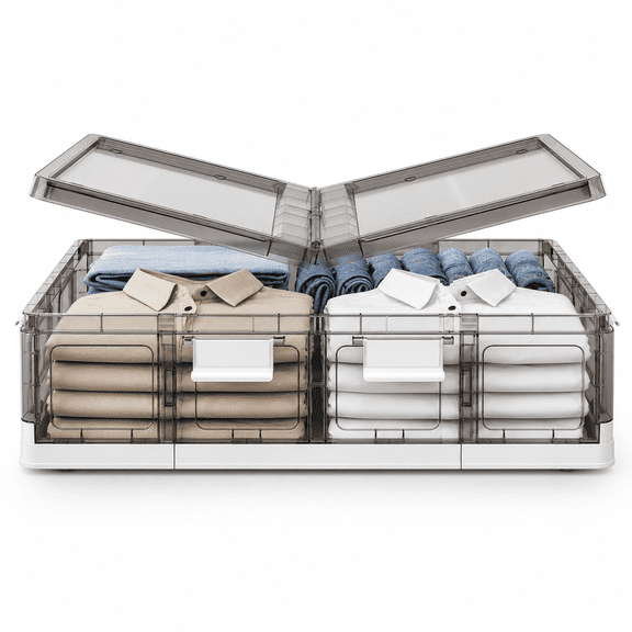 Clear Plastic Rolling Under Bed Storage Containers with Lids