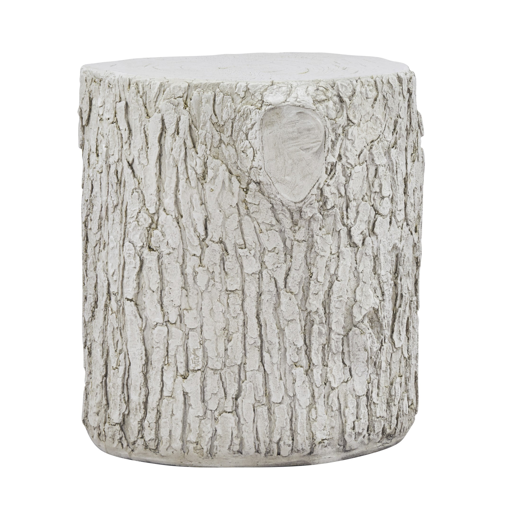 Christopher Knight Home 15.3” Tree Stump Side Table, MGO Accent Table with Realistic Wood Texture, White