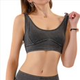 thumbnail image 2 of Chaleco Vaquero Ajustado y Corto para Mujer, Elástico, con Cuello Redondo, Tipo Jersey, Sujetador Deportivo, Camiseta Sin Mangas Gris Oscuro S, 2 of 7