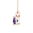 thumbnail image 3 of Clara Pucci 14K Rose Solid Hypoallergenic Gold 1.5Ct Alexandrite Princess Cut Solitaire Designer Necklace Pendant For June, 3 of 6