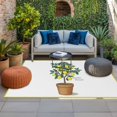 thumbnail image 2 of Summer Lemon Outdoor Rug for Patio/Deck/Porch, Non-Slip Large Area Rug 4 x 6 Ft, Yellow Potted Plant Green Botanical Indoor Outdoor Rugs Washable Area Rugs, Reversible Camping Rug Carpet Runner, 2 of 8