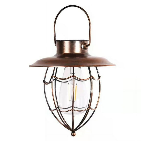 Utoimkio Solar Lanterns Outdoor Hanging Metal Vintage Lantern Warm White Solar Lights Lamp Waterproof Design for Pathway Garden Patio Yard Tree Decoration
