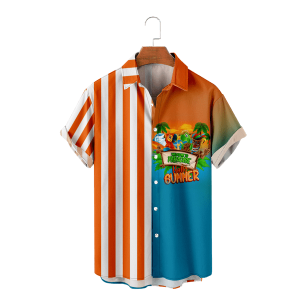 Hawaiian Button Up Short Sleeve Shirt Button Down Shirts Casual Beach Shirts For Boys And Girls